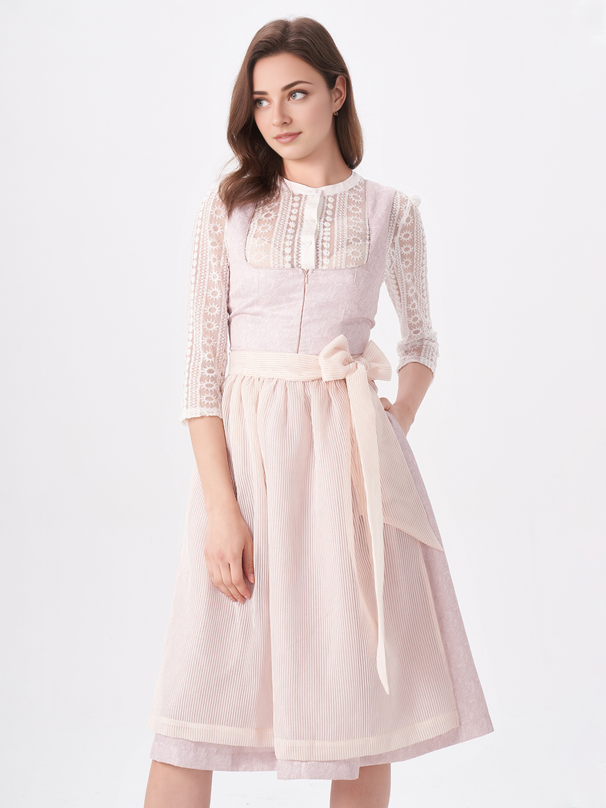 Dirndl mit Ärmel in Rosa